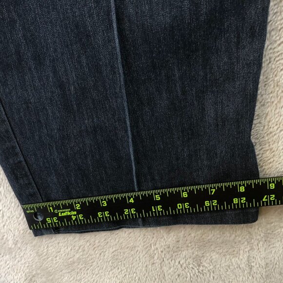 Lee Womens Jeans Size 16W Blue Dark Denim Relaxed Straight Leg Classic Mid Rise - Picture 7 of 15